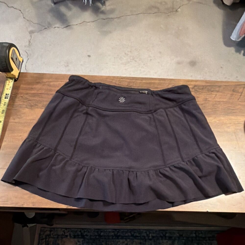 Athleta Black Skort Size 6 Athletic Tennis Lined Stretch Elastic Waist